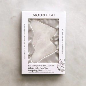 Mount Lai The Vitality Qi White Jade Gua Sha Sculpting Tool & Protective Pouch